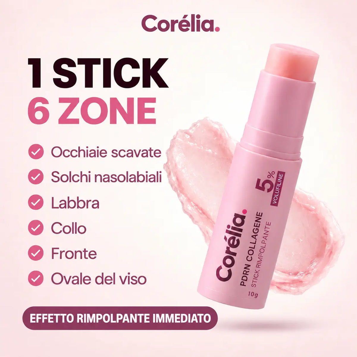 Stick PDRN & Collagene – Una pelle visibilmente rimpolpata in un solo gesto.